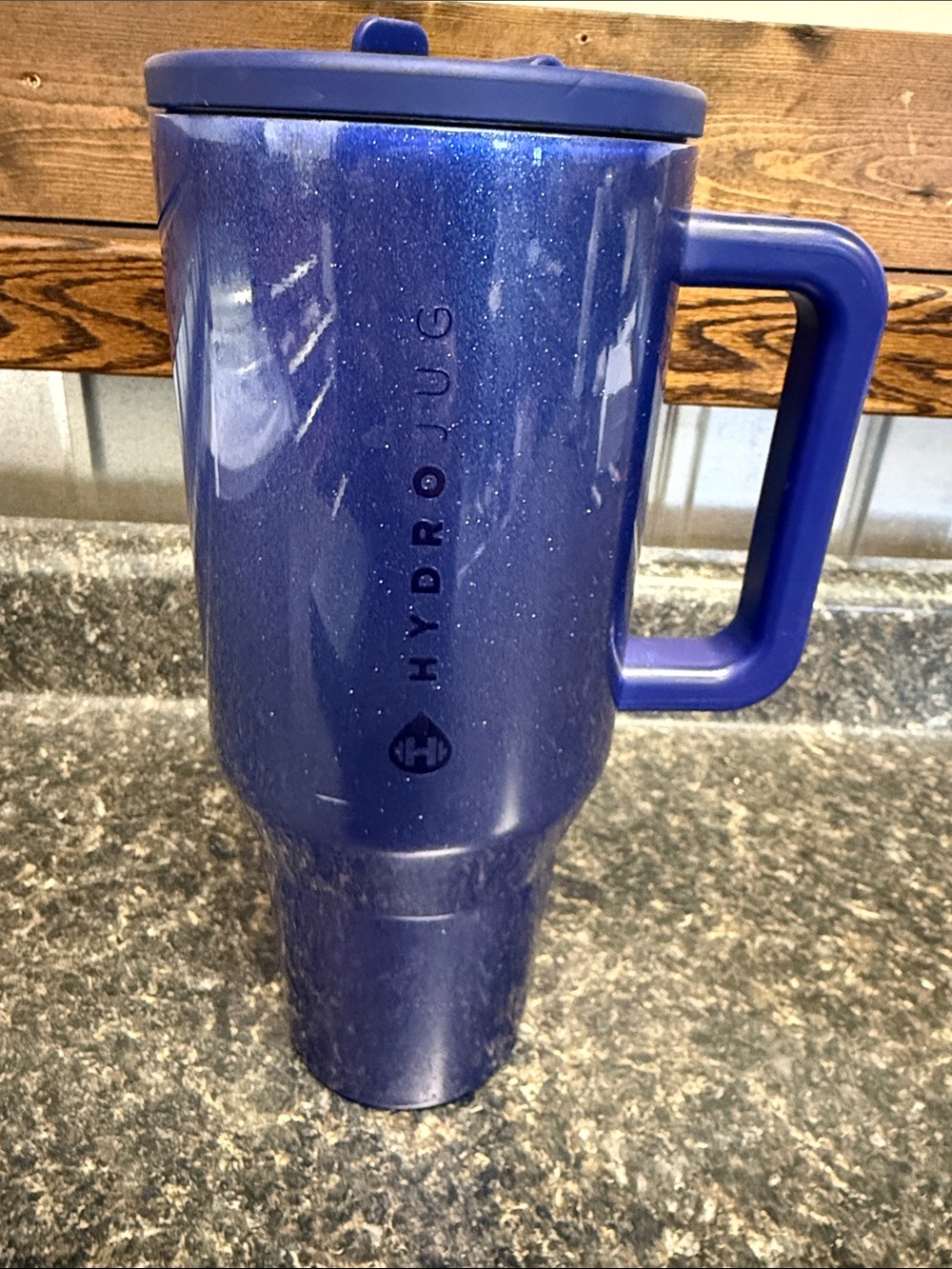 HydroJug Sparkle Deep Blue Insulated Travel Mug with Handle 40oz